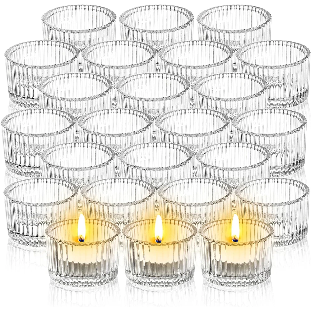 Candle Glass Supplies - Set di 6/12 Portacandele Trasparenti, Portacandele