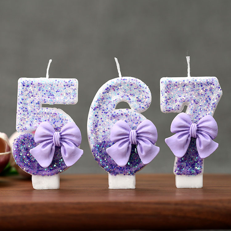 Candle Supply - Candela di compleanno creativa con glitter