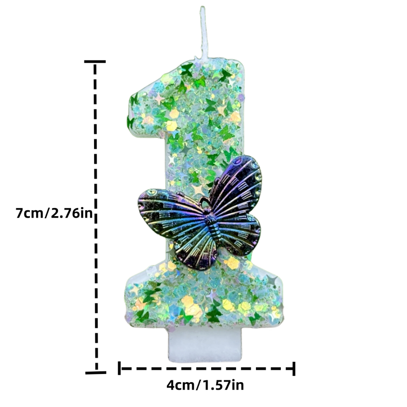 1Pc Verde Paillettes Numero 0- - Candle Supply recensione e prezzo